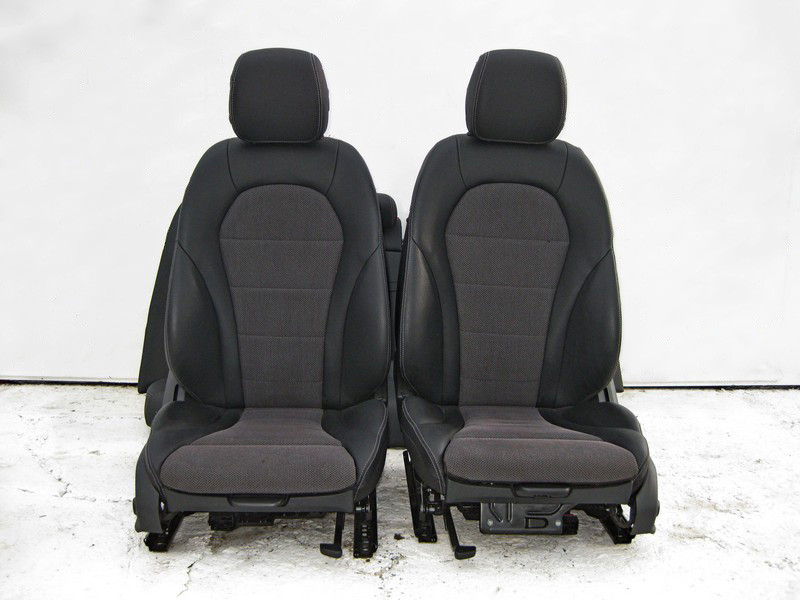Mercedes-Benz  A2059100838 9J41 Комплект сидінь чорний шкірозамінник з сірою тканиною C-Class W205 Одеса - фото 12