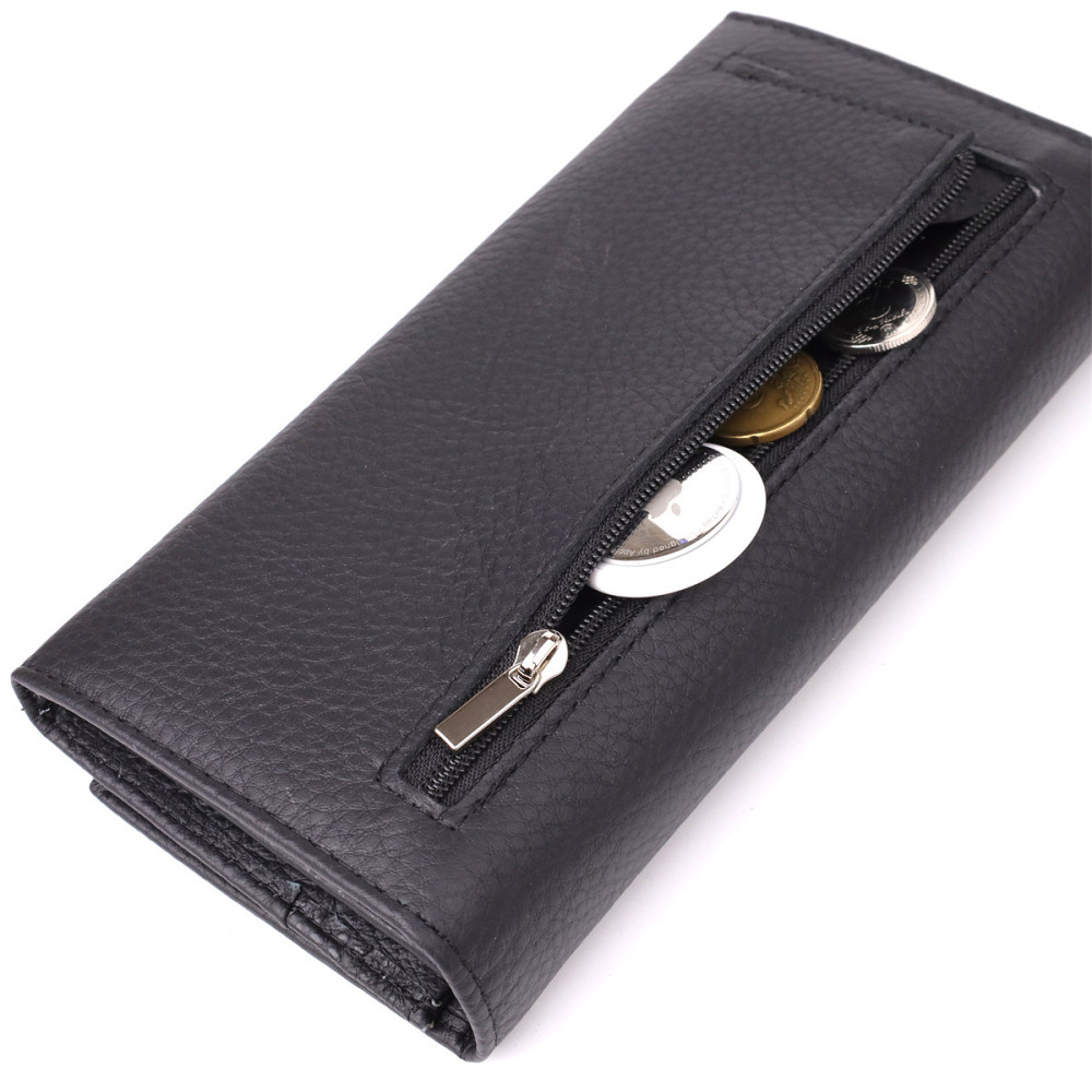 Місткий гаманець для жінок із натуральної шкіри ST Leather 23097 Чорний Київ - фото 8
