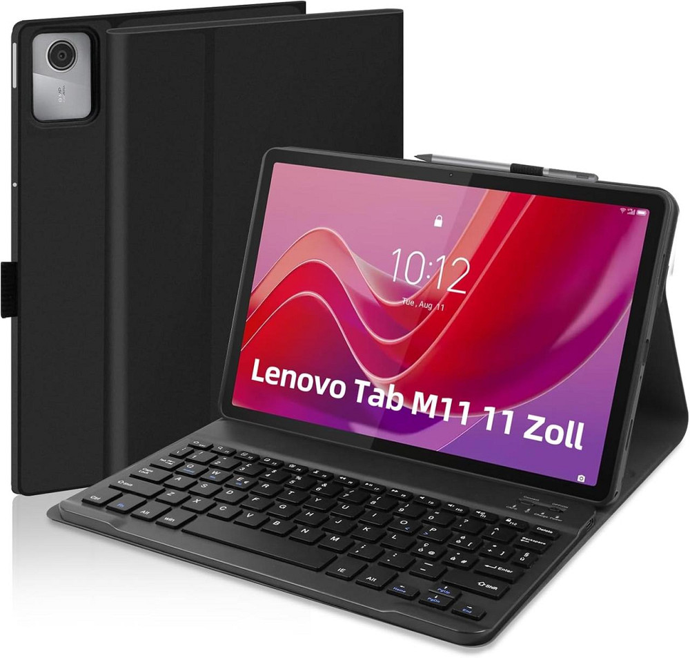 Чехол-клавиатура для планшета Lenovo Tab M11 11'' TB330XU, TB330FU захисний з тримачем для стилусу, чорний, QWERTY Київ - фото 1