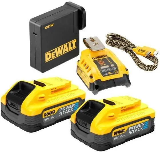 DeWalt DCB094H2-QW zestaw zasilający 18V 2x5,0Ah Li-Ion PowerStack z adapterem USB ładowarką DCB094 w kartonie Киев