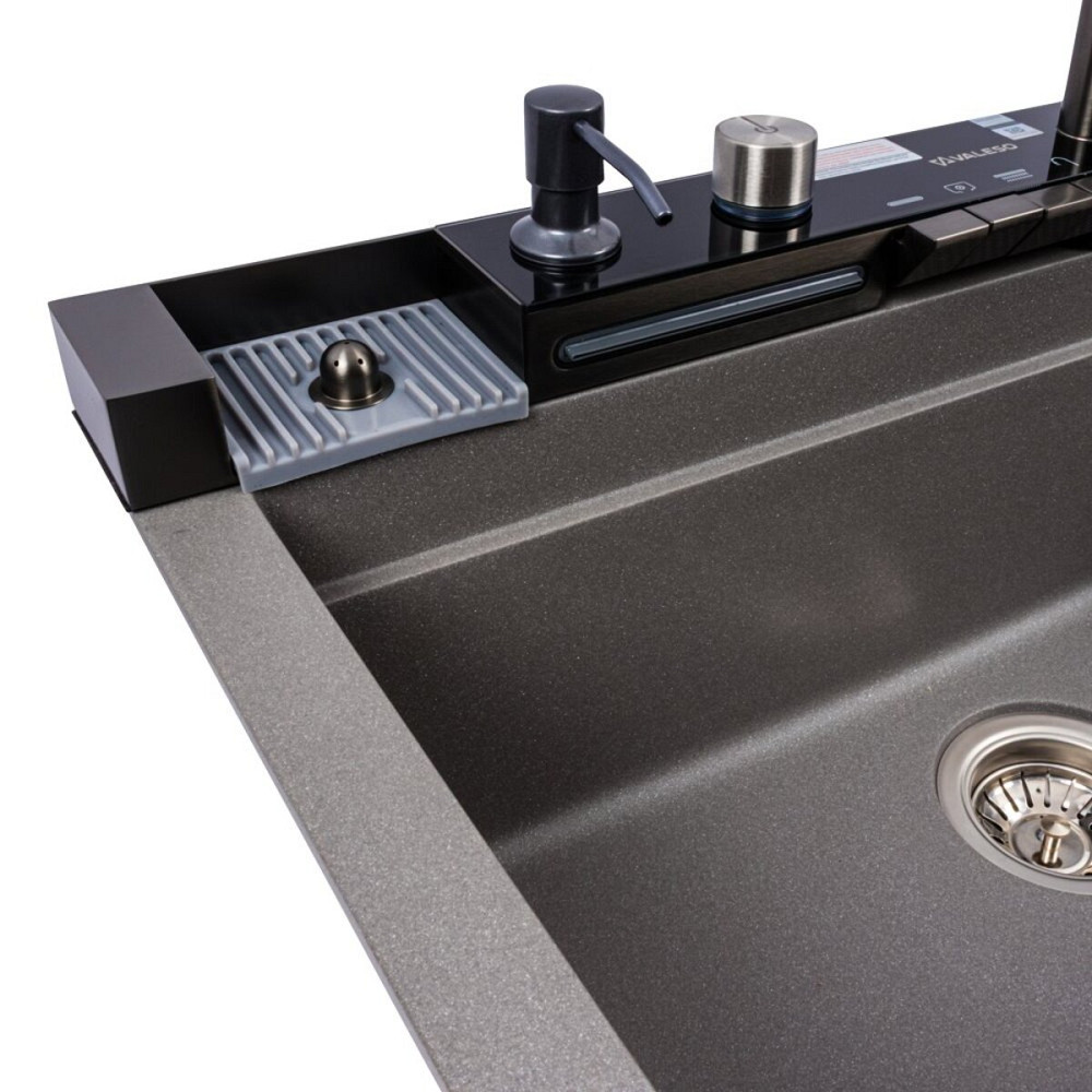 VALESO Гранітна мийка VALESO IRENA 6846 матова Сірий мусон Киев - изображение 7