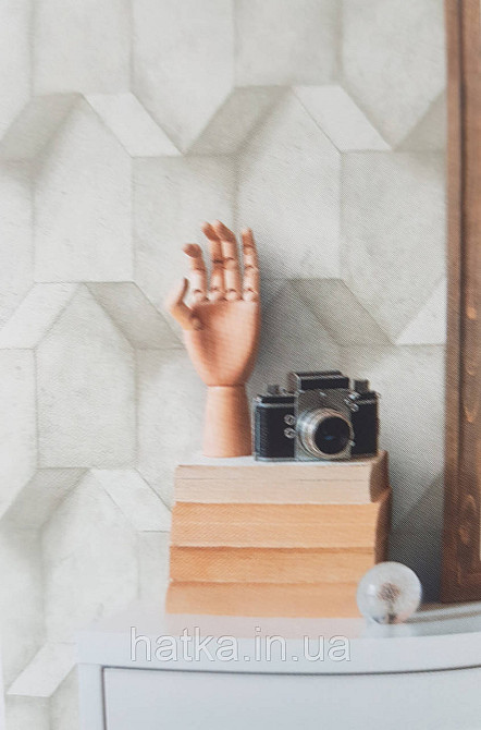 Обои виниловые на флизелине AS creation The Bos 0.53х10 геометрия фигуры структурные серые белые 3д Киев - изображение 1