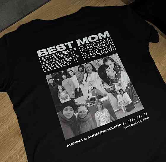 Футболка BEST MOM з фото — персоналізований подарунок для мами XL, Чорний Чернівці