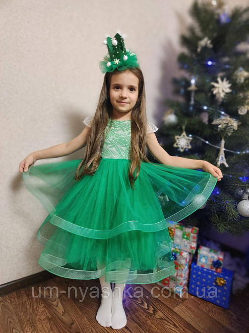 Пышное зеленое платье для девочки Елочка, Капуста, Лягушка Кривой Рог - изображение 1