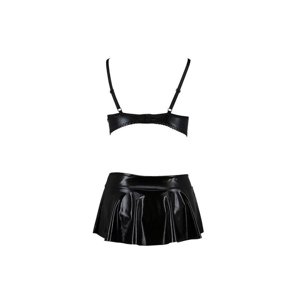 Комплект белья под латекс Passion DEBY SET L/XL, black, лиф, мини-юбочка, стринги Sex Aura Киев - изображение 4