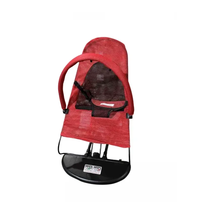 Шезлонг-качалка для новорожденных с ремнями безопасности LullaRock Red Коломыя - изображение 2