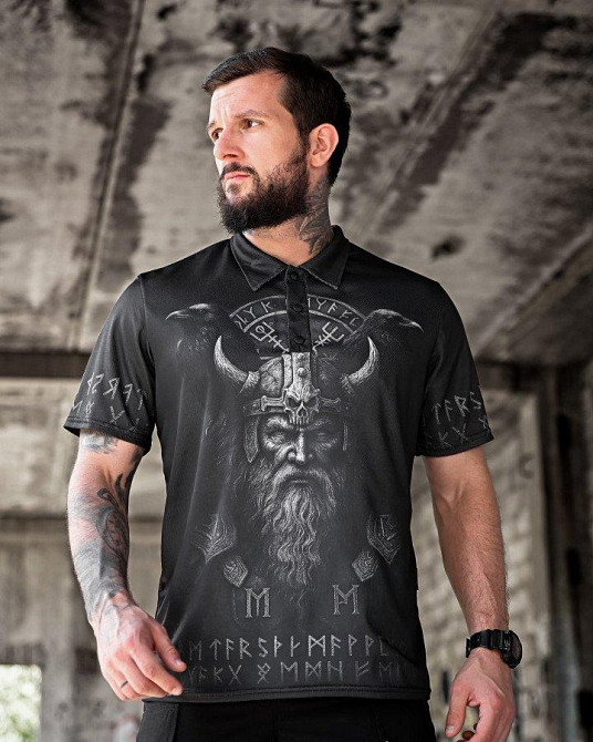 Милитари поло футболка  oblivion  Руни black  ПП4663 Одесса - изображение 1