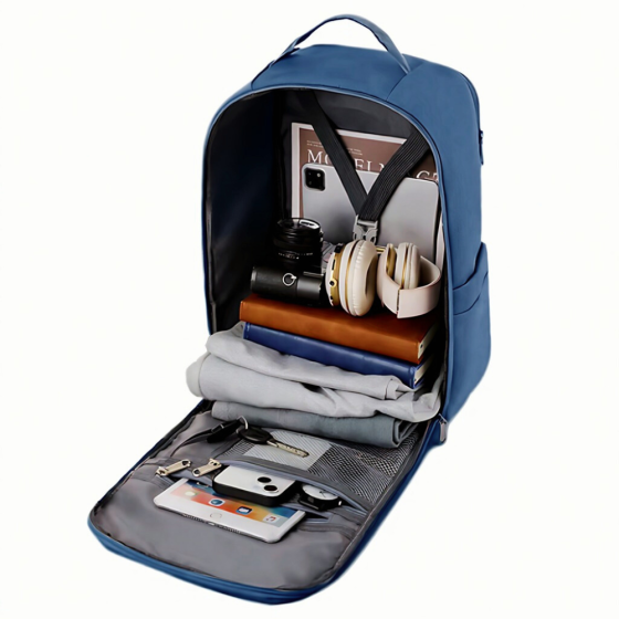 Рюкзак городской для путешествий дорожный влагоотталкивающий 40х20х25 см,материал Oxford,синий Кам'янець-Подільський