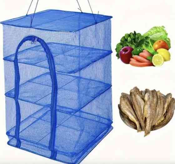 Сетка для сушки рыбы, грибов, овощей, фруктов на 3 яруса 50х50х68 см Винница