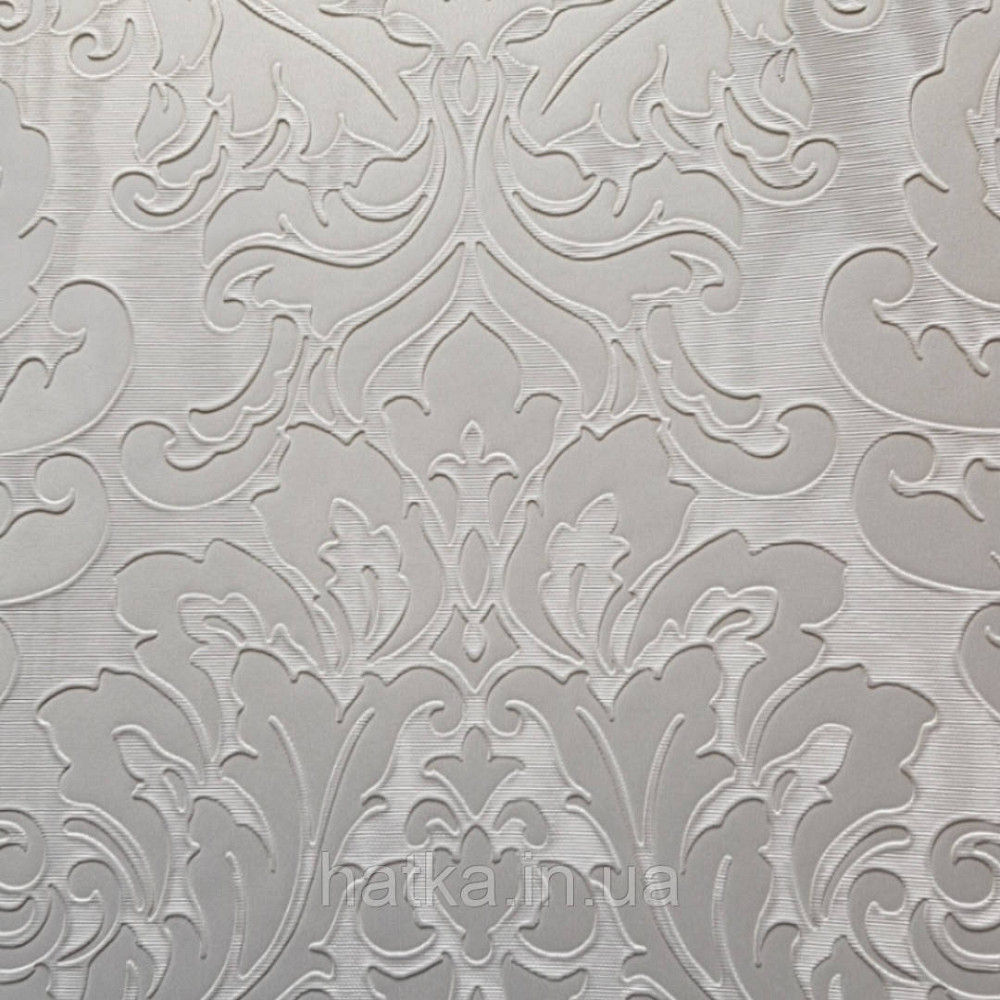 Шпалери вінілові на паперовій основі Sirpi Italian Silk 7 вензелі дамаски структурні сріблясті білі Київ - фото 3