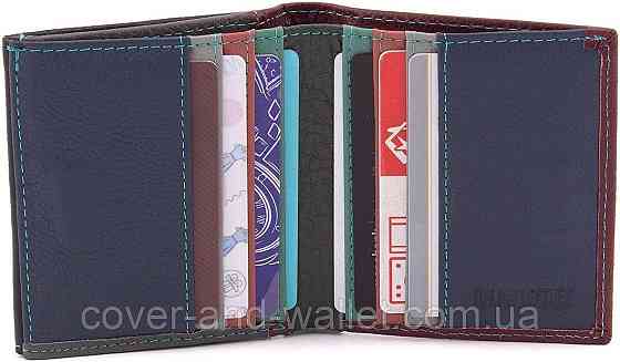 Маленький жіночий гаманець із натуральної шкіри чорно-червоний ST Leather Київ