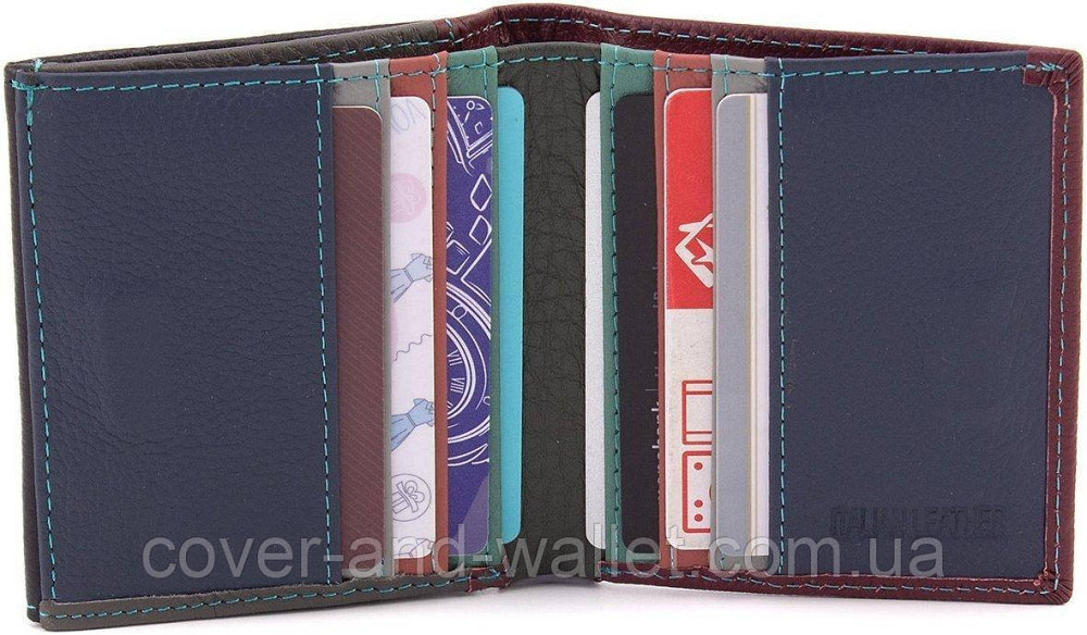 Маленький жіночий гаманець із натуральної шкіри чорно-червоний ST Leather Київ - фото 6