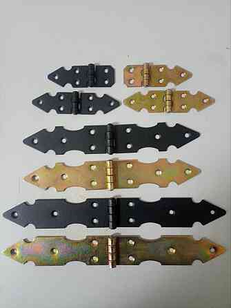 Завіса будівельна оздоблена покрита чорною порошковою фарбою 32х200мм "P-o" Стрый