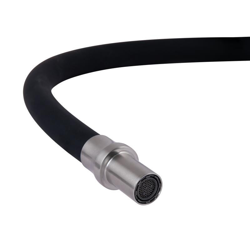 Смеситель для кухни Lidz Aria 020F3 с гибким изливом, с подключением для питьевой воды Nickel/Black Харьков - изображение 6