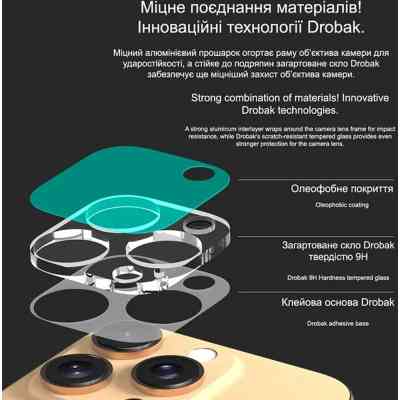Стекло защитное Drobak 3D Apple iPhone 17 Pro Max camera (333366) Винница