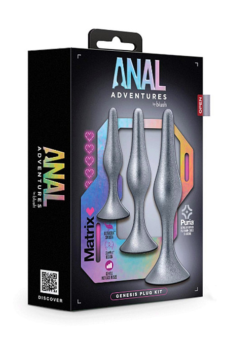 Набір анальних пробок срібний,ANAL ADVENTURES MATRIX GENESIS PLUG KIT Sex Aura Київ - фото 5