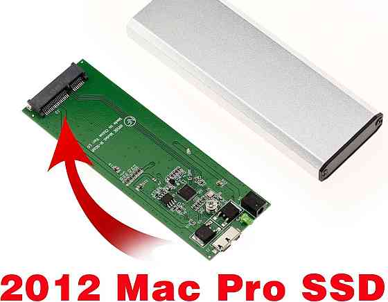 Корпус для SSD Mac Pro 2012 8+18 пин USB 3.0 5Гбит алюминий Plug and Play черный серый Киев