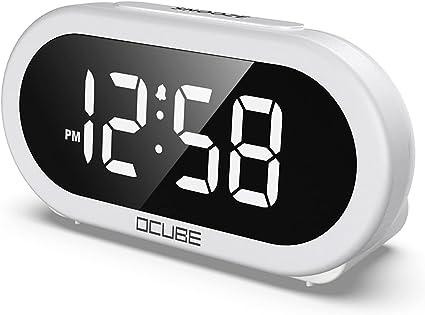 Светодиодный цифровой будильник OCUBE, прикроватные часы с 5 дополнительными звуками будильника, порт зарядки USB, диммер яркос Киев - изображение 1