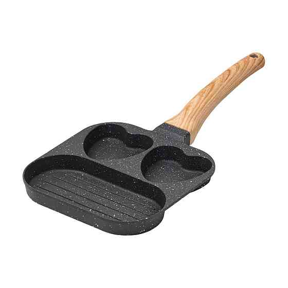 Сковорода квадратна порційна на 3 секції з антипригарним покриттям сіра HP39569C Київ