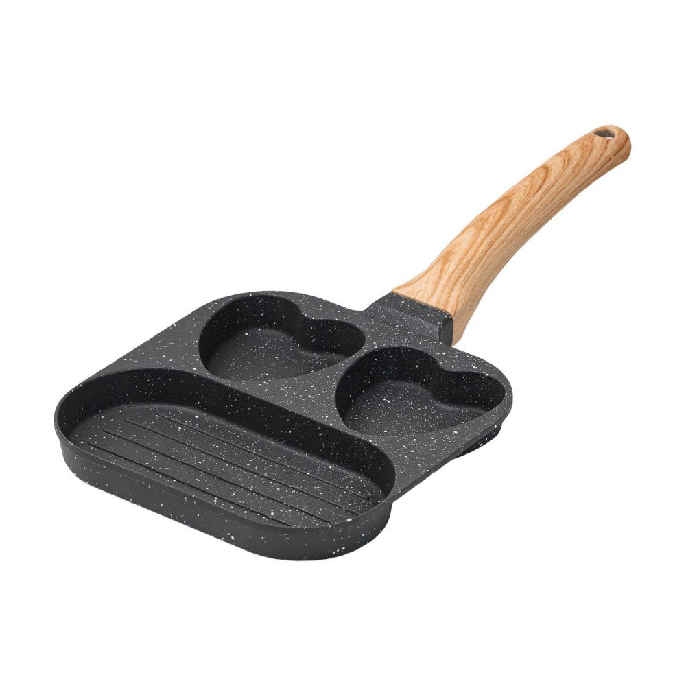 Сковорода квадратная порционная на 3 секции с антипригарным покрытием серая HP39569C Киев - изображение 1