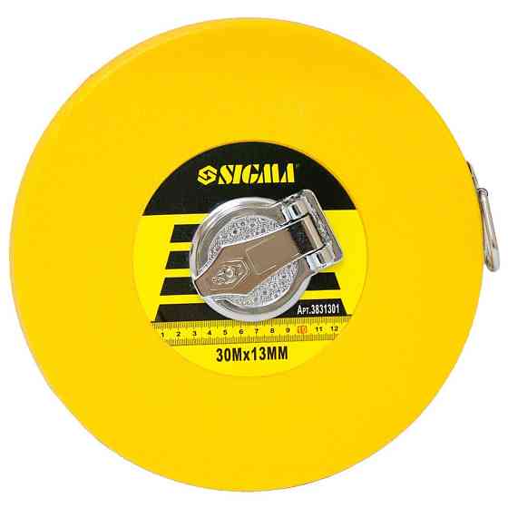Рулетка геодезична закритий корпус скловолоконне полотно 30 м × 13 мм SIGMA (3831301) Київ