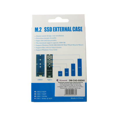 Кишеня зовнішня Dynamode M.2 SSD NVMe/SATA combo USB3.2 GEN2 USB-C (DM-CAD-SSD05) Вінниця - фото 3