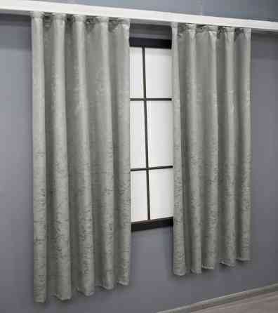 Комплект коротких штор VR-Textil Лен мрамор Pavliani № 1665ш Серый 130х170 см 2 шт (35-0305) Киев