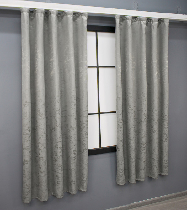 Комплект коротких штор VR-Textil Лен мрамор Pavliani № 1665ш Серый 130х170 см 2 шт (35-0305) Киев - изображение 3