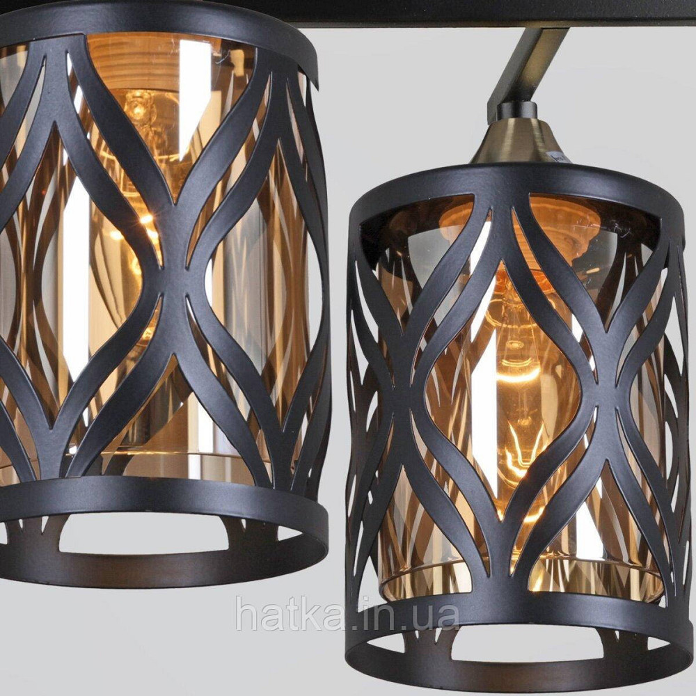Люстра стельова у вітальню Sirius B N5942/4 BK+COP на 4 плафони Київ - фото 3