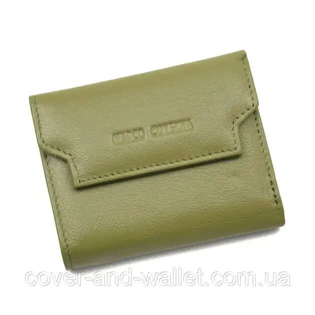 Компактный женский кошелек из натуральной кожи оливкового цвета Marco Coverna MC 2201 Киев - изображение 1