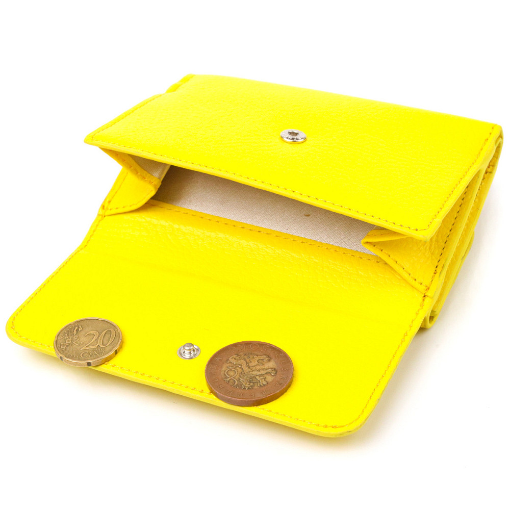 Молодежный яркий кошелек из натуральной кожи флотар CANPELLINI 21597 Лимонный Киев - изображение 8
