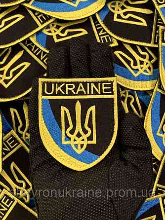 Шеврон ukraine (Форма щит. На липучці) Розмір 8x7см Київ