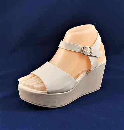 Жіночі Сандалії Босоніжки на Танкетці Платформа Бежеві Літні (розміри: 39) — 16 Дніпро