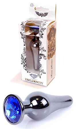 Анальна пробка Boss Series - Jewellery Dark Silver BUTT PLUG Blue, BS6400059 Sex Aura Київ