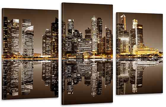 Модульная картина в гостиную / спальню   Місто в ночі Art-726_3 Киев