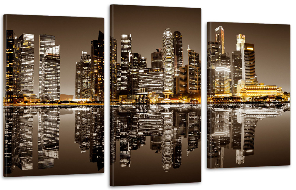Модульная картина в гостиную / спальню   Місто в ночі Art-726_3 Киев - изображение 1