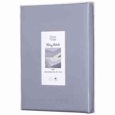 Простирадло Ardesto на резинці Mix&amp;Match, 100% бавовна, сатин сірий 160х200+30 см (ART1620FSF) Вінниця