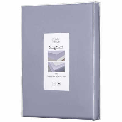 Простынь Ardesto на резинке Mix&Match, 100% хлопок, сатин серый 160х200+30 см (ART1620FSF) Винница - изображение 2