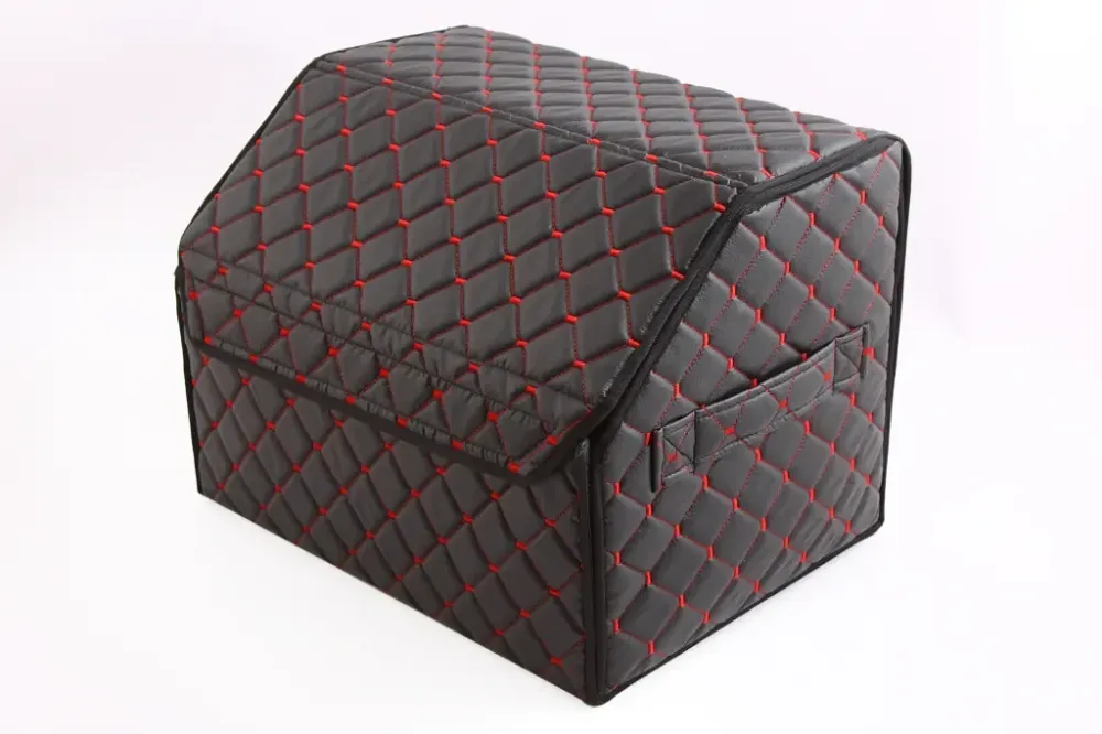 Сумка в багажник на липучках ніж 40*30 см АвтоКомфорт чорний/червона нитка Вінниця - фото 1