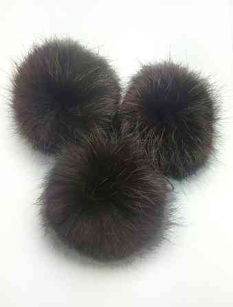 Меховой бубон на шапку из кролика 7-8 см Шоколадный Харьков