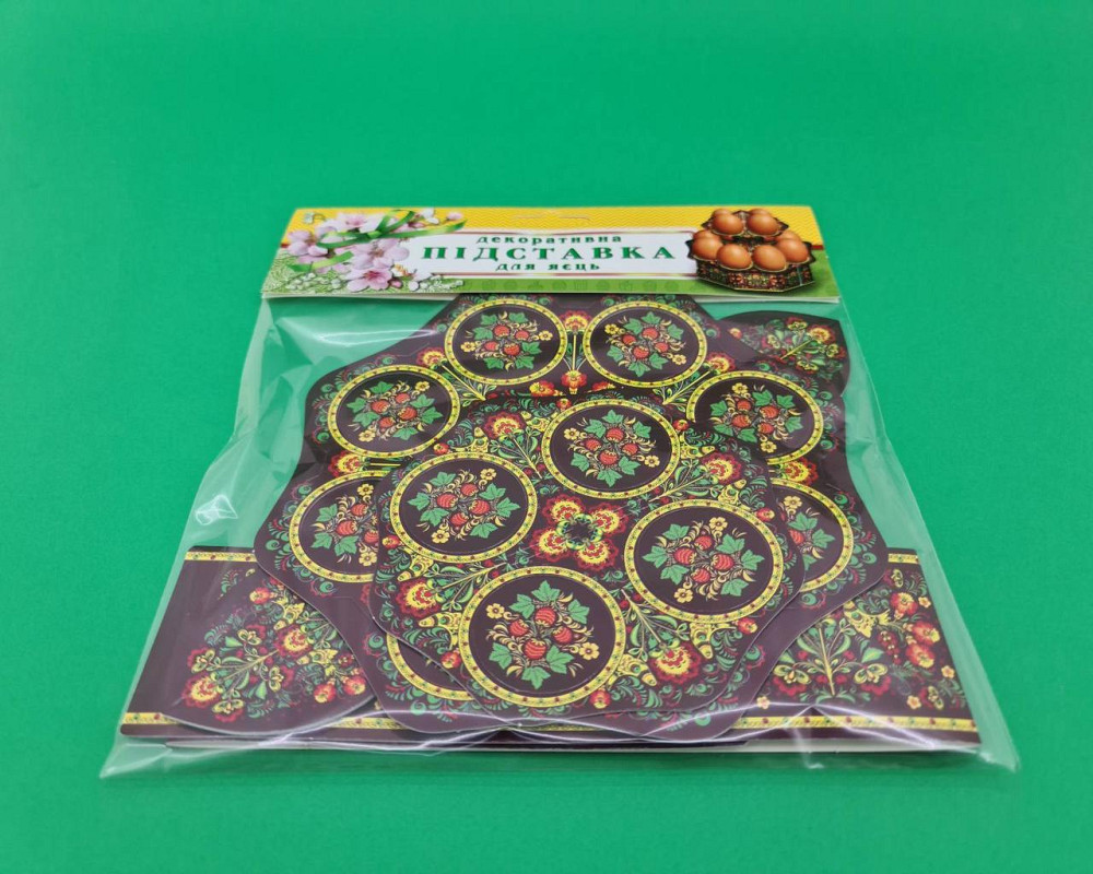 Декоративна підставка для яєць No12.1 "Хохлома" (12 яєць) висока (1 шт.) Харків - фото 3