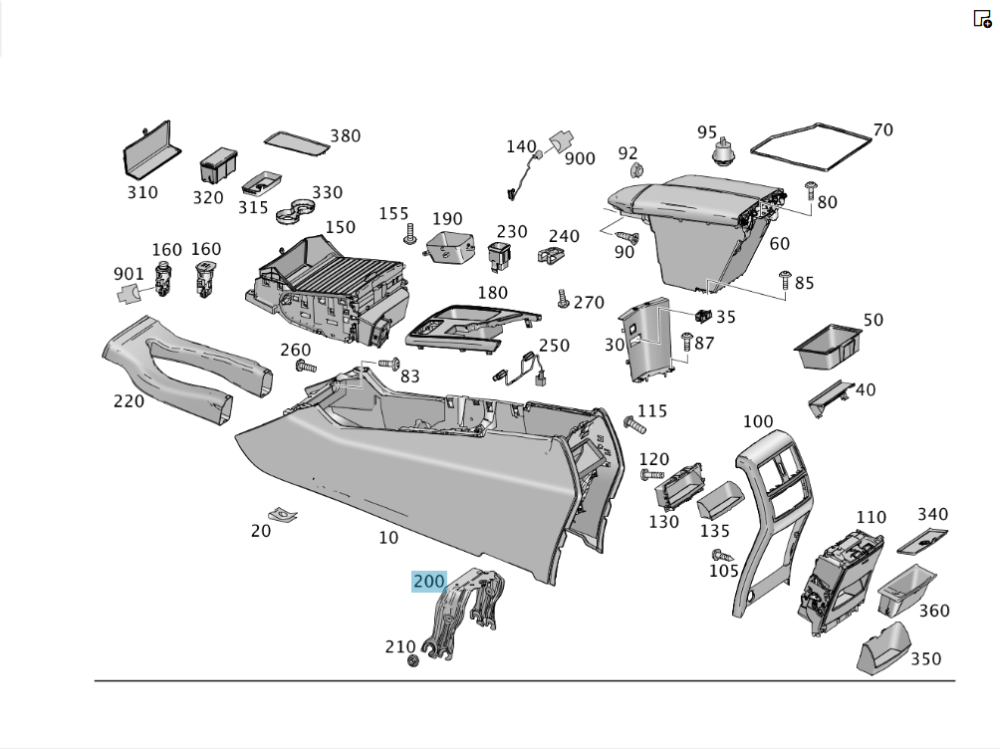 Mercedes-Benz  A1666800614 Утримувач внутрішнього повітроводу центральної консолі ML/GLE W166 GL/GLS X166 GLE Coupe C292 Одеса - фото 2