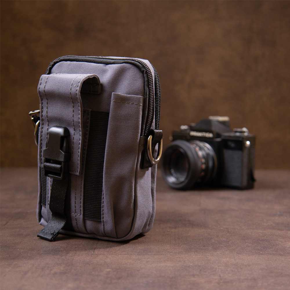 Сумка на пояс нейлон Vintage 20646 Серая Киев - изображение 8