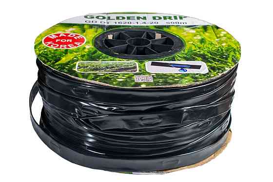 Крапельна стрічка 8 mil крок 20 см бухта 500 метрів емітерна GOLDEN DRIP Дніпро