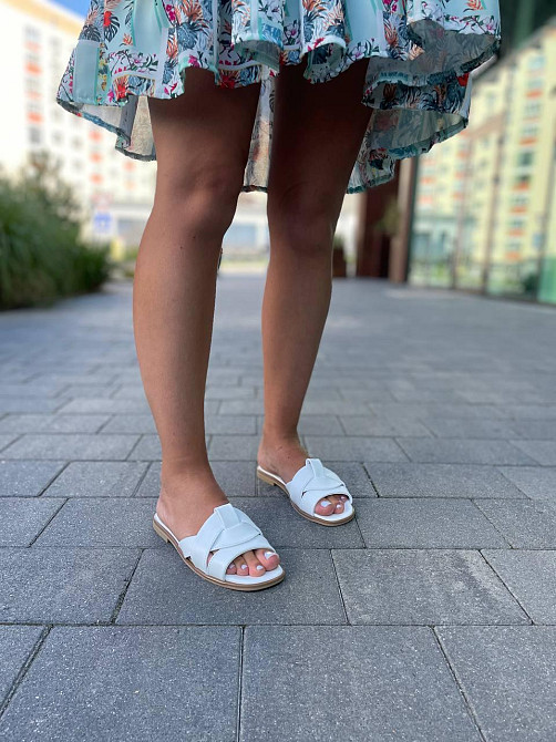 Jasmine Легкі шльопанці жіночі класичні з відкритим носком літні, натуральна шкіра Jasmine 405 Коломия - фото 9