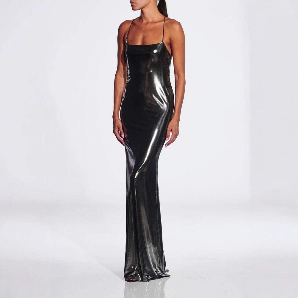 Женское блестящее платье черный XL Киев - изображение 3