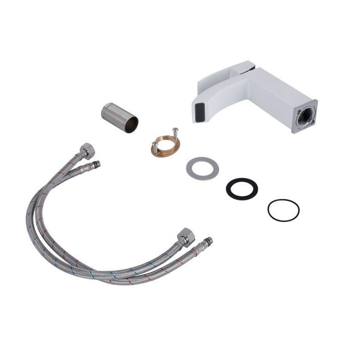 Змішувач для раковини Qtap Swan Cascada QTSWA270CRW45568 (k35), одноважільний, низький, Chrome/White Харків - фото 4