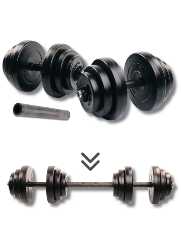 Гантелі Elitum 2х18,5кг + подовжувач грифа для штанги Київ