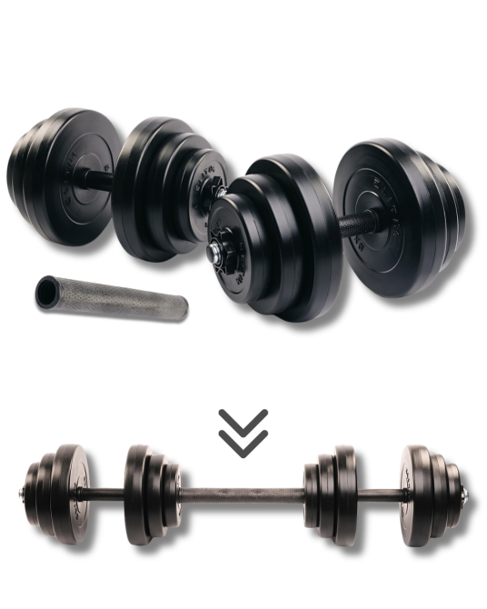 Гантелі Elitum 2х18,5кг + подовжувач грифа для штанги Київ - фото 1