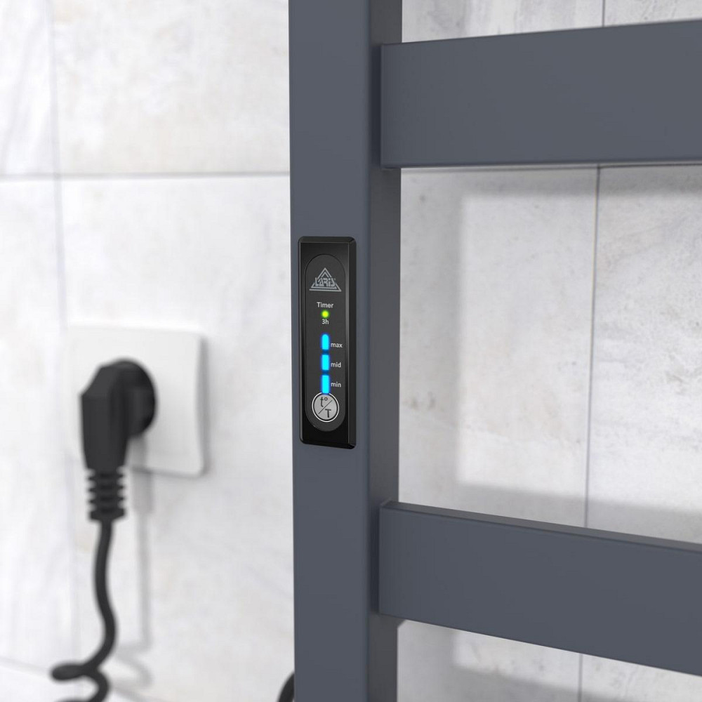 Електрична рушникосушка Laris Зебра Кватро ЧФ (ГМ) 8 500х800 Э ліве підкл. R3, графіт Київ - фото 5